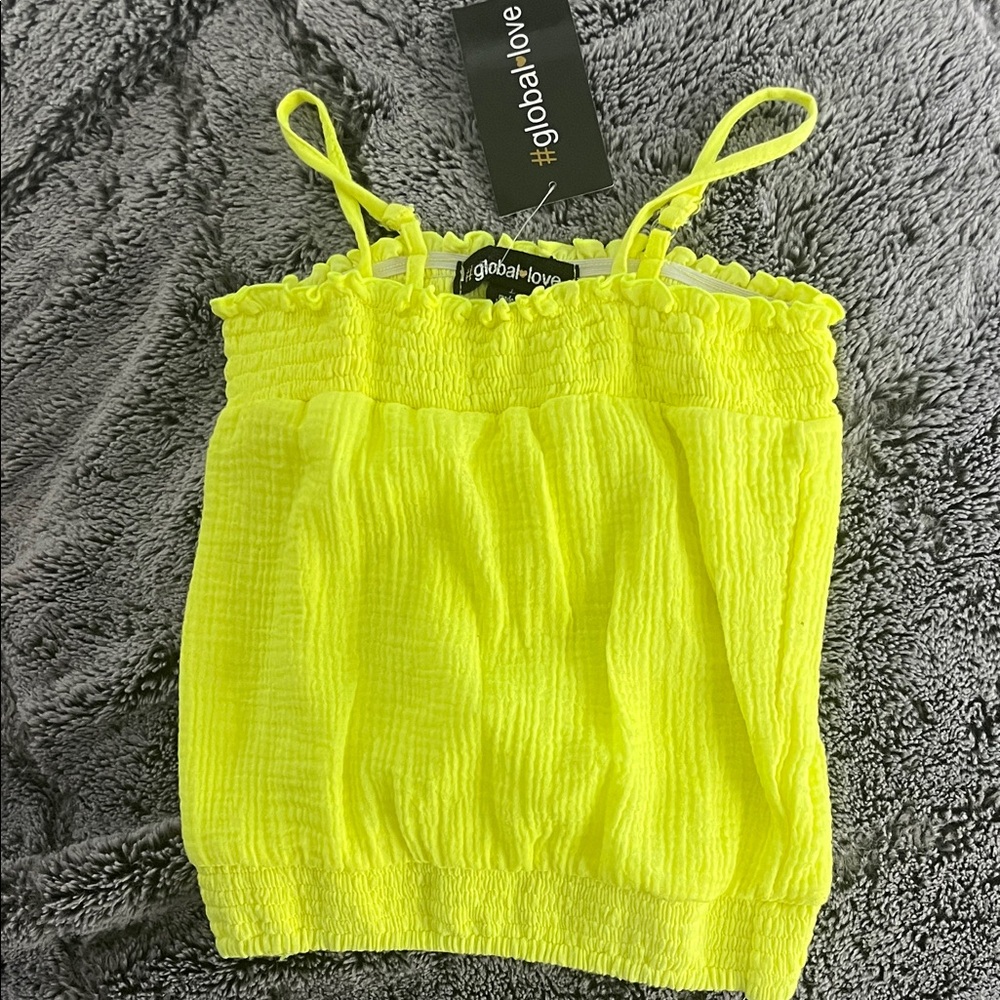 Flowers by Zoe Neon Yellow Tank Top
